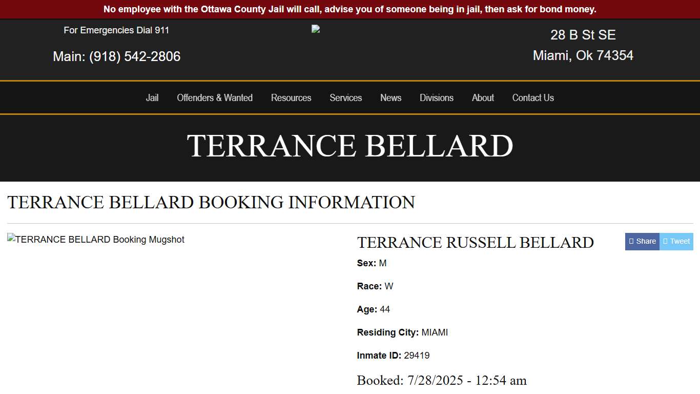 TERRANCE BELLARD - Ottawa County Sheriff's Office