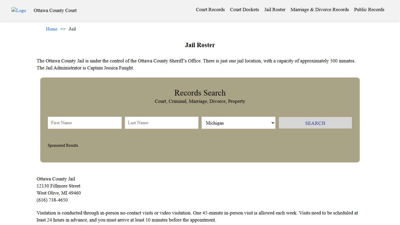 Jail Roster Ottawa County Court